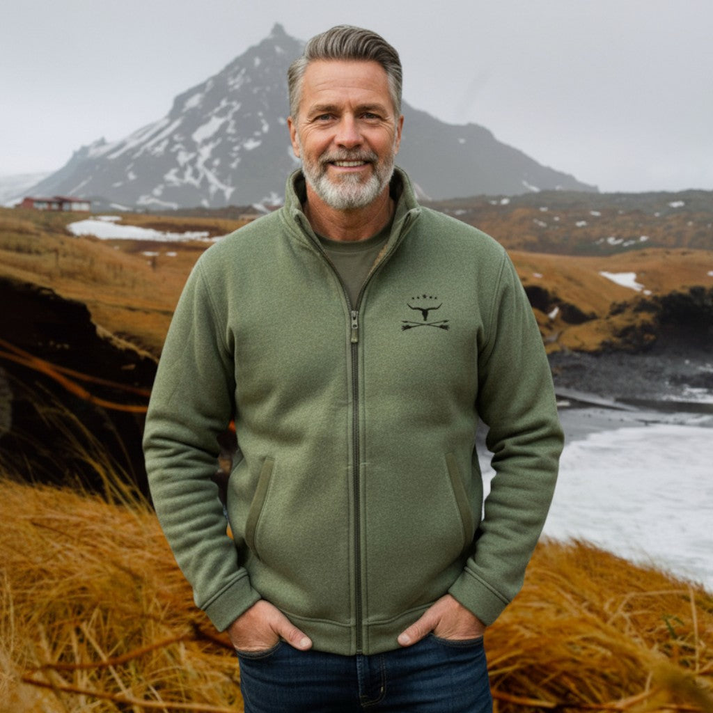 Erik | Camelbraune Fleecejacke mit Reißverschluss