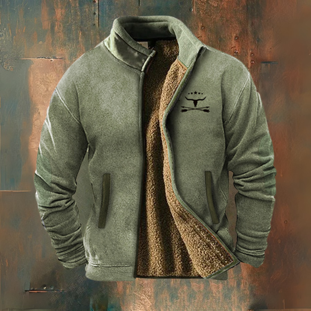 Erik | Camelbraune Fleecejacke mit Reißverschluss