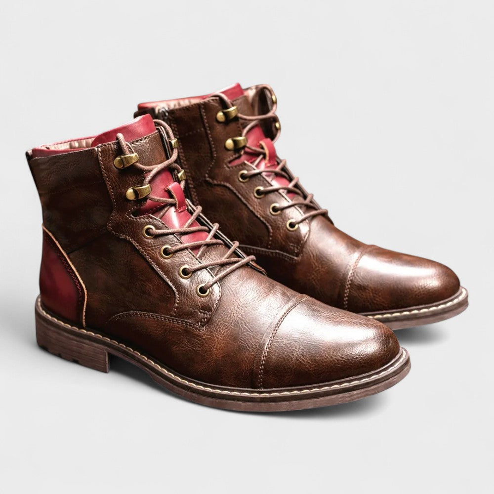 Alois | Bordeauxrote elegante Schnürstiefel