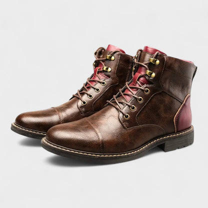 Alois | Bordeauxrote elegante Schnürstiefel
