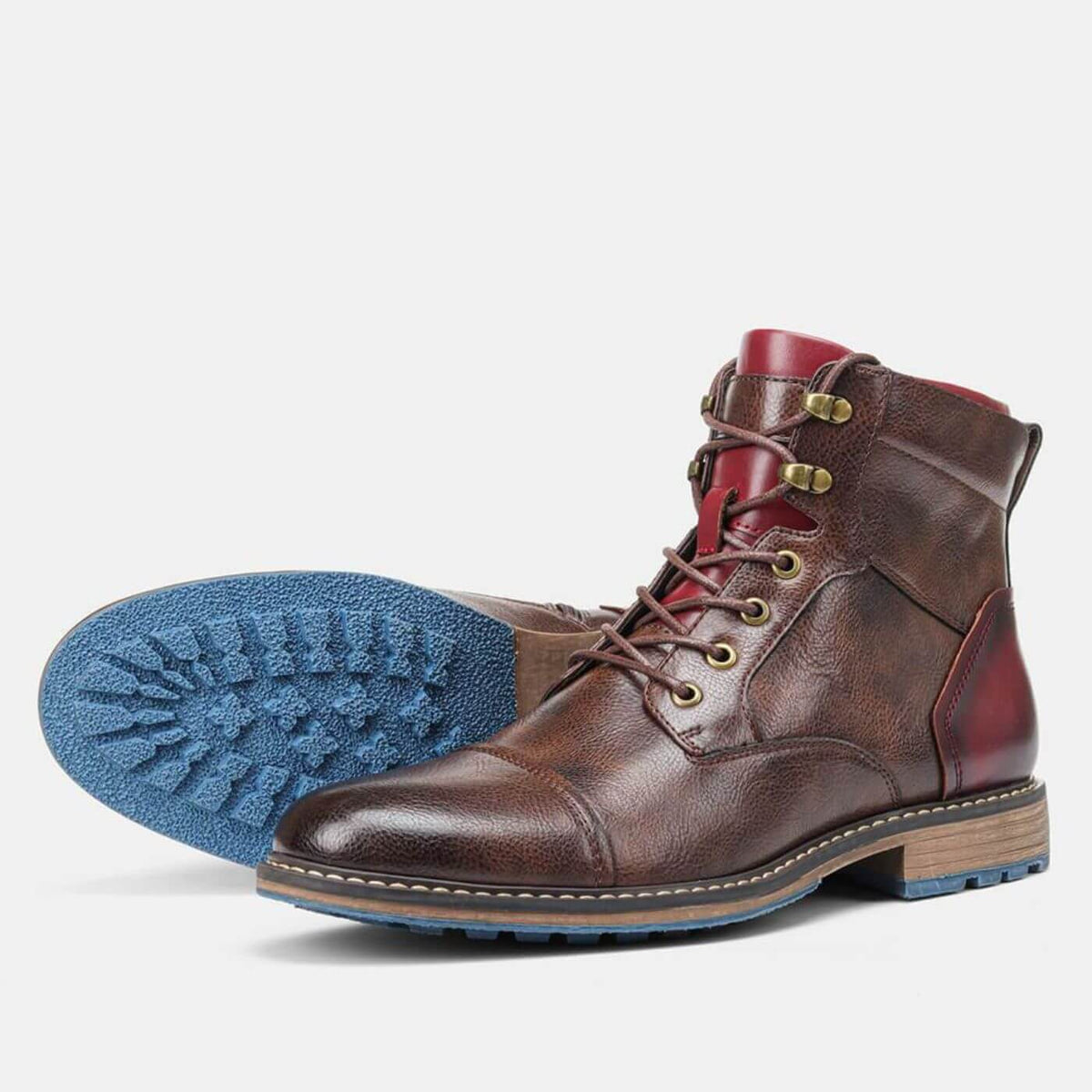 Alois | Bordeauxrote elegante Schnürstiefel