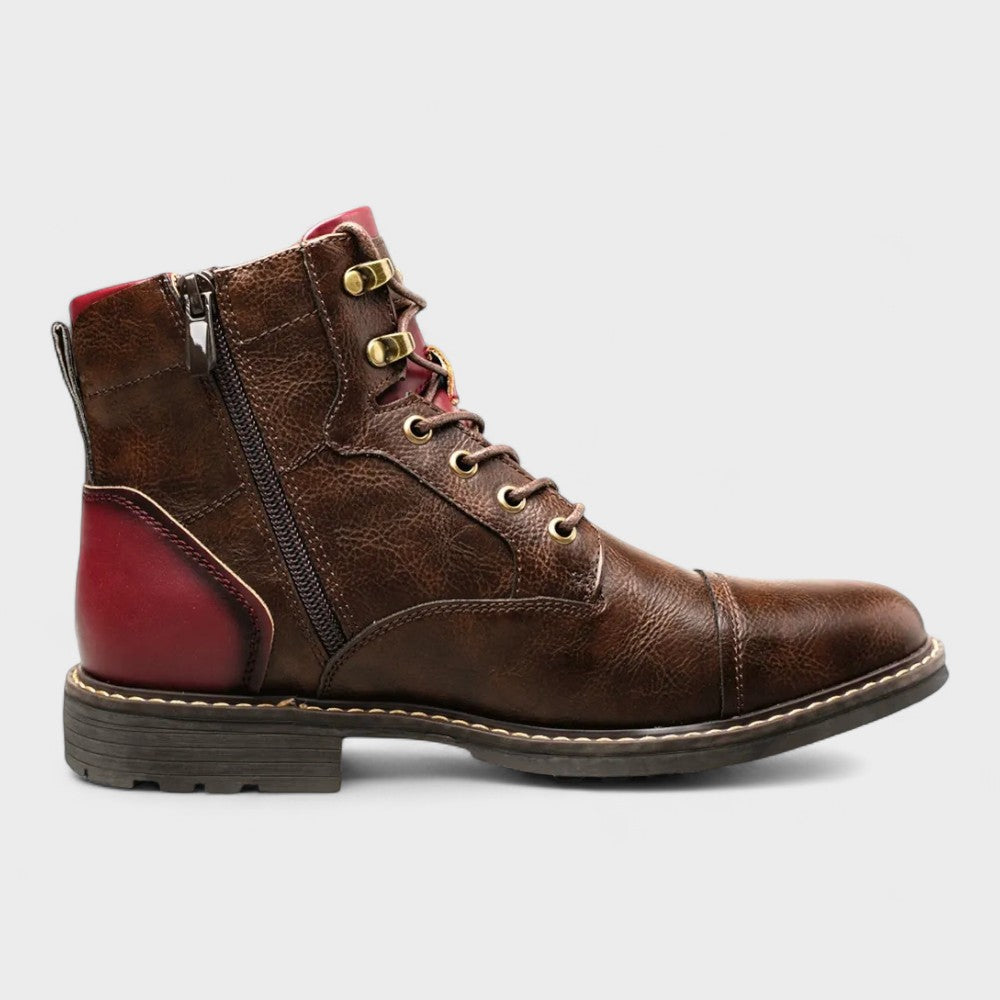 Alois | Bordeauxrote elegante Schnürstiefel
