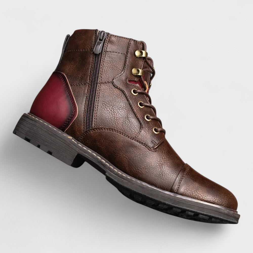 Alois | Bordeauxrote elegante Schnürstiefel