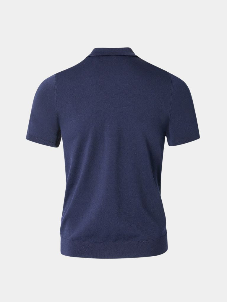 Erich | Strick-Poloshirt mit offenem Kragen