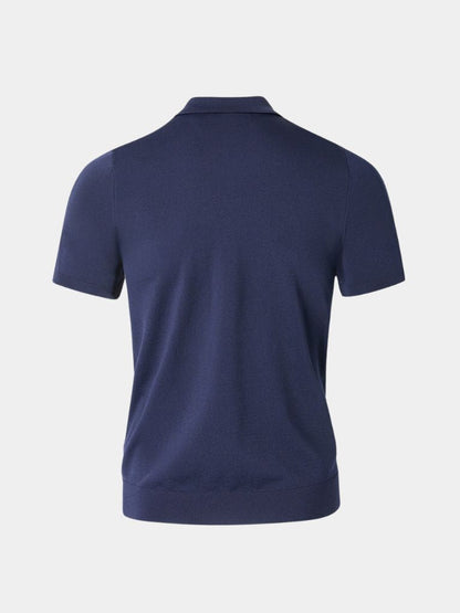 Erich | Strick-Poloshirt mit offenem Kragen