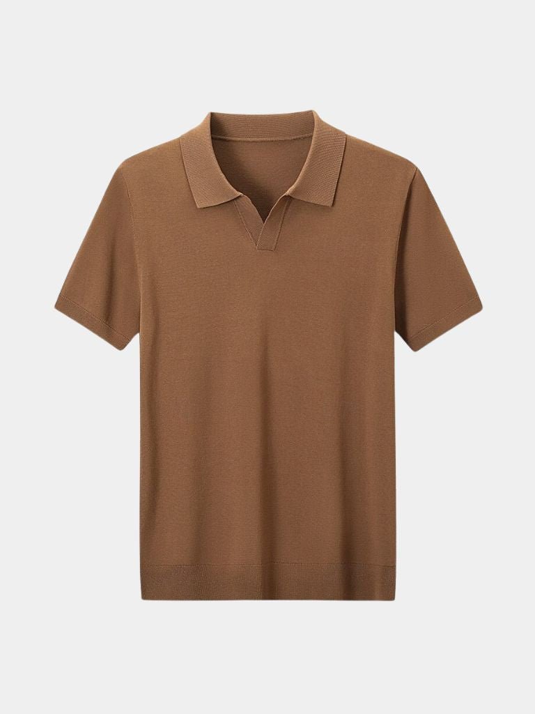 Erich | Strick-Poloshirt mit offenem Kragen