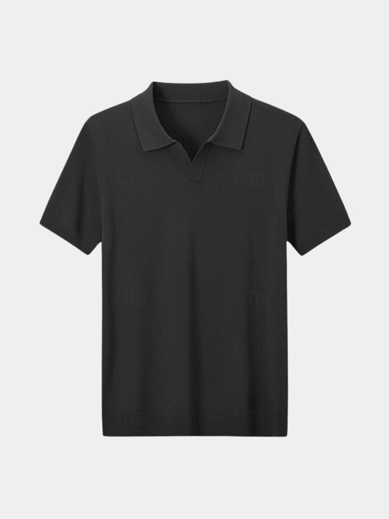 Erich | Strick-Poloshirt mit offenem Kragen