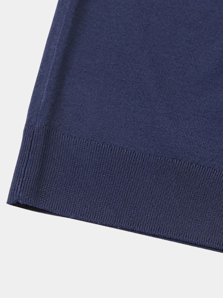 Erich | Strick-Poloshirt mit offenem Kragen