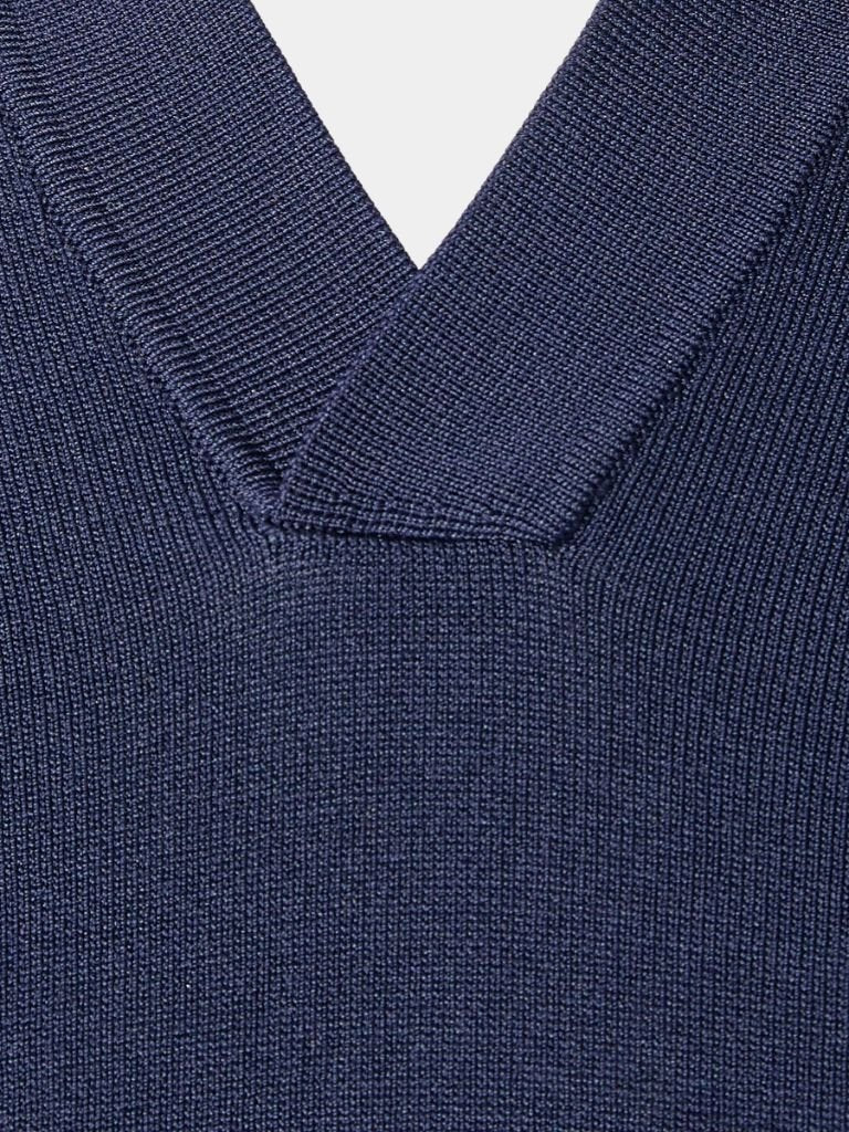 Erich | Strick-Poloshirt mit offenem Kragen