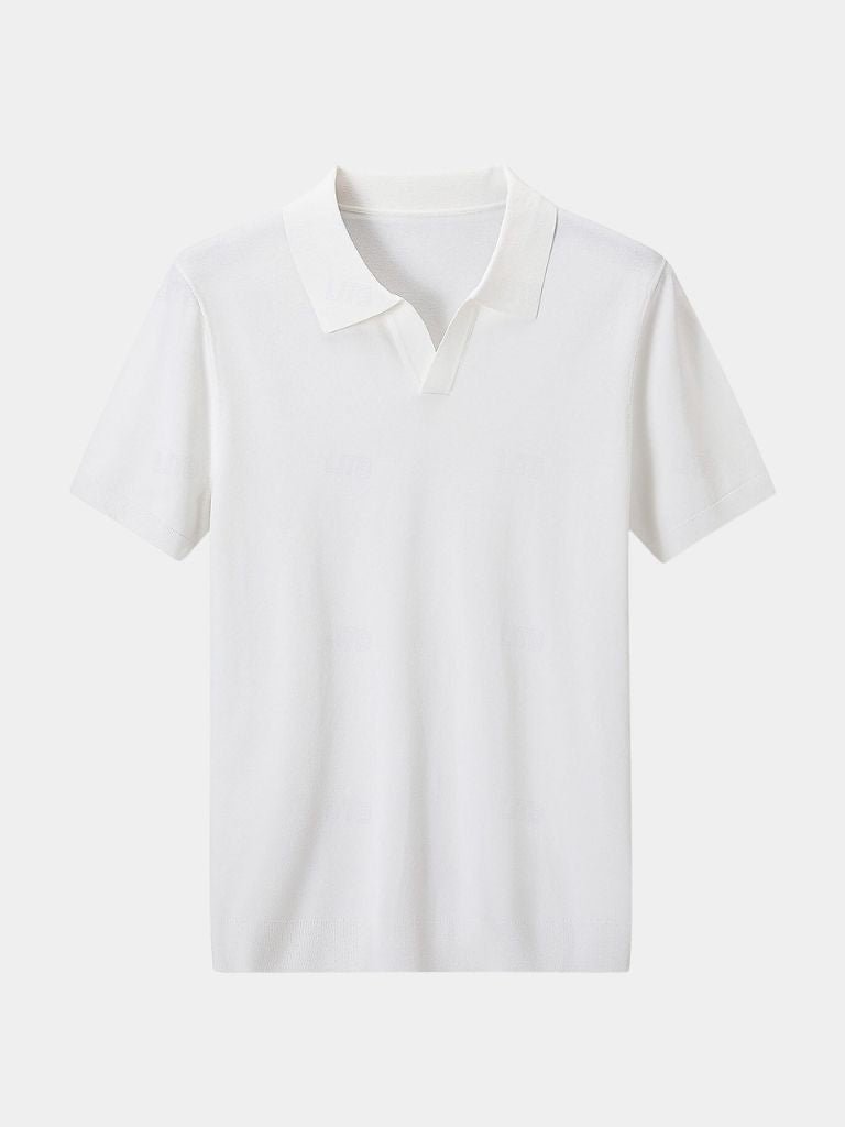 Erich | Strick-Poloshirt mit offenem Kragen