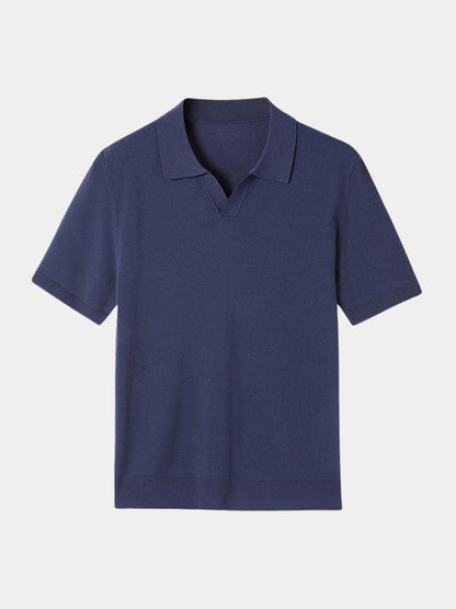 Erich | Strick-Poloshirt mit offenem Kragen