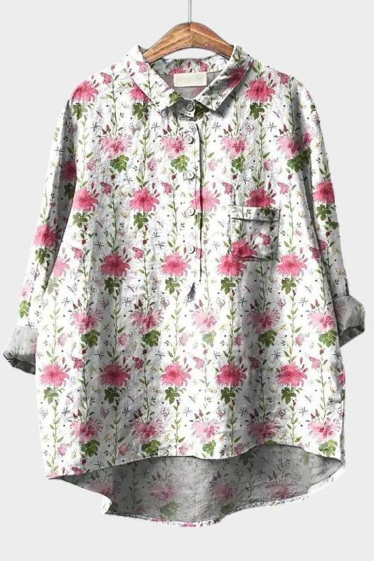 Elsa | Weiße Bluse mit kleinen Blumen