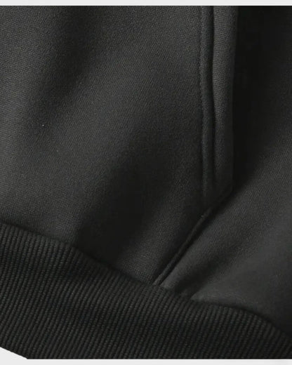 Elinor | Schwarzer Oversize-Zip-Hoodie mit hohem Kragen