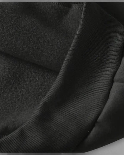 Elinor | Schwarzer Oversize-Zip-Hoodie mit hohem Kragen