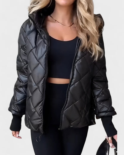 Emma | Gesteppte Kapuzenjacke in Bordeaux