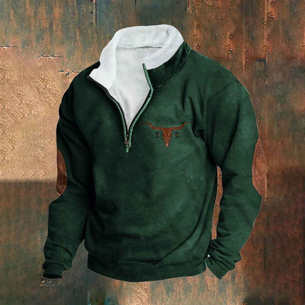 Emmerich | Cremefarbenes Sweatshirt mit Troyerkragen