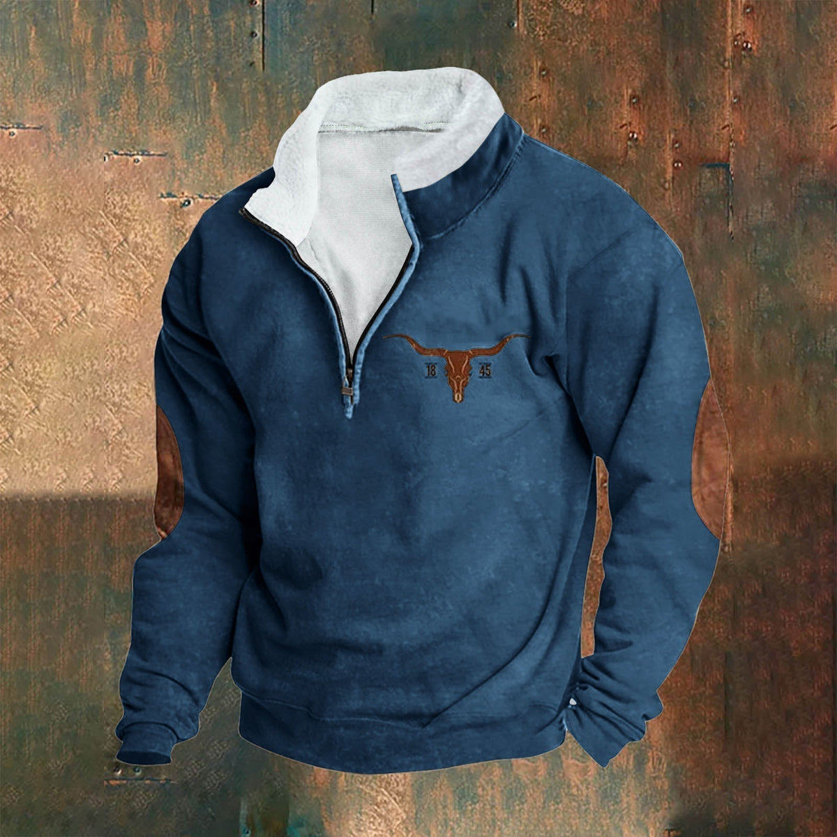 Emmerich | Cremefarbenes Sweatshirt mit Troyerkragen