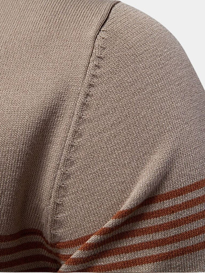 Edmund | Weißes Poloshirt mit Streifendetail