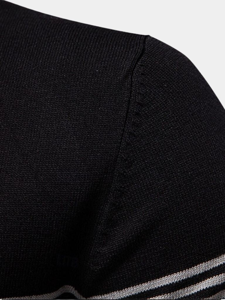 Edmund | Weißes Poloshirt mit Streifendetail