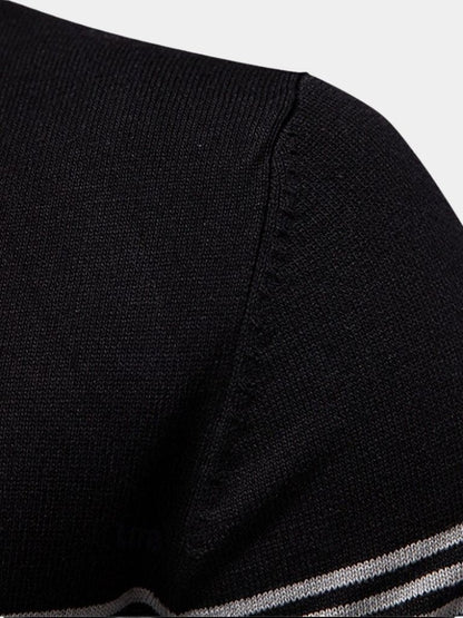 Edmund | Weißes Poloshirt mit Streifendetail