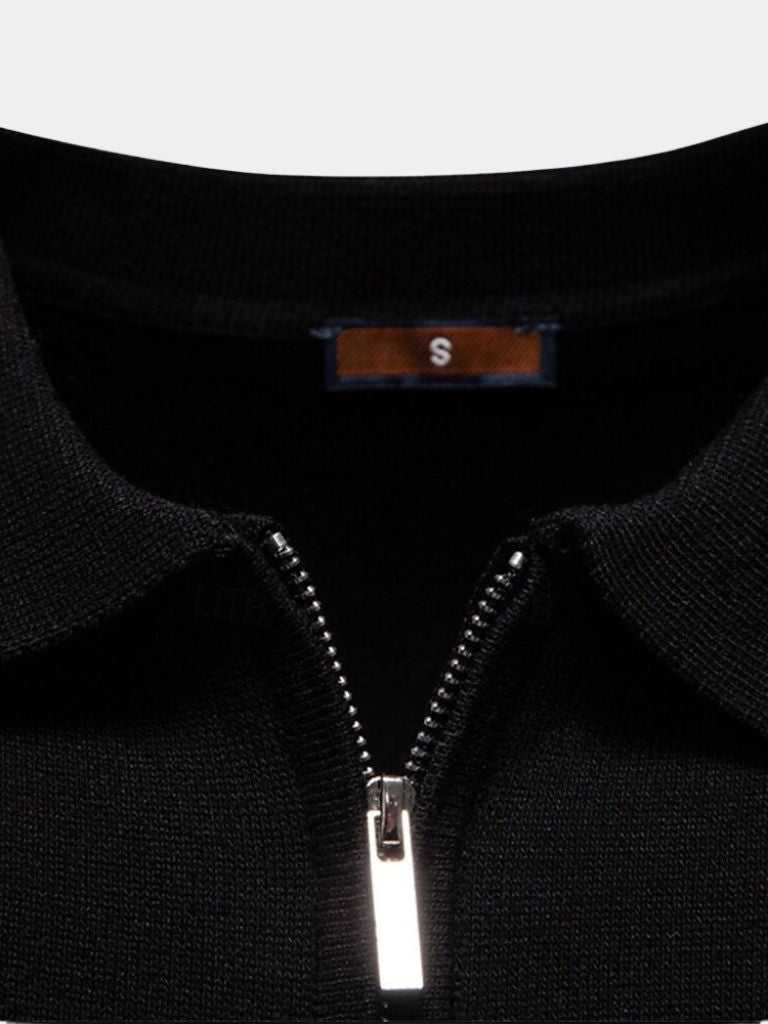 Edmund | Weißes Poloshirt mit Streifendetail