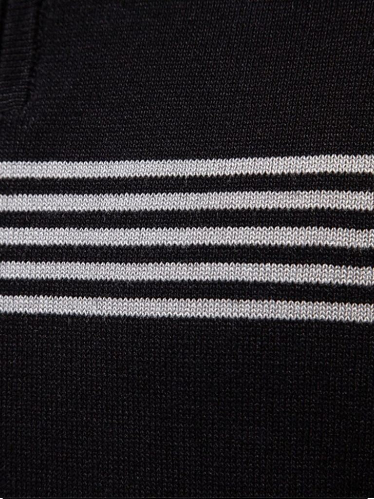 Edmund | Weißes Poloshirt mit Streifendetail