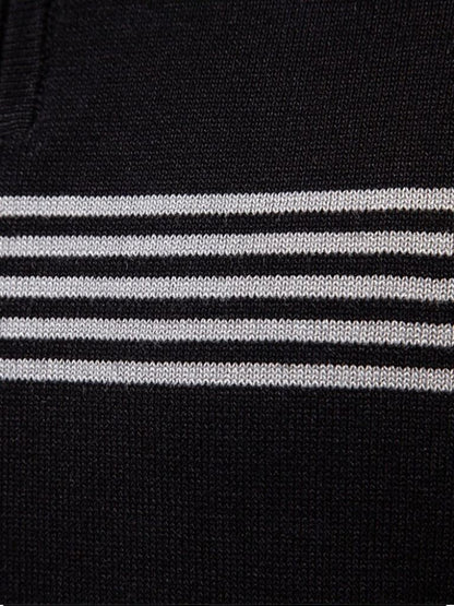 Edmund | Weißes Poloshirt mit Streifendetail