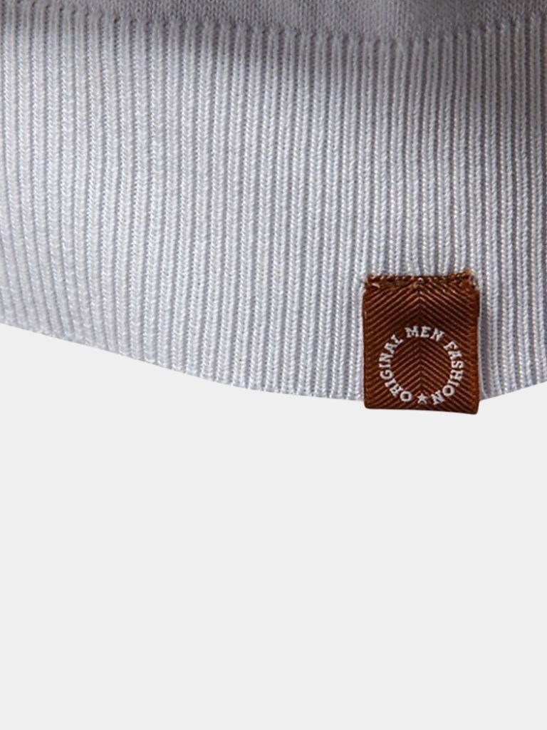Edmund | Weißes Poloshirt mit Streifendetail