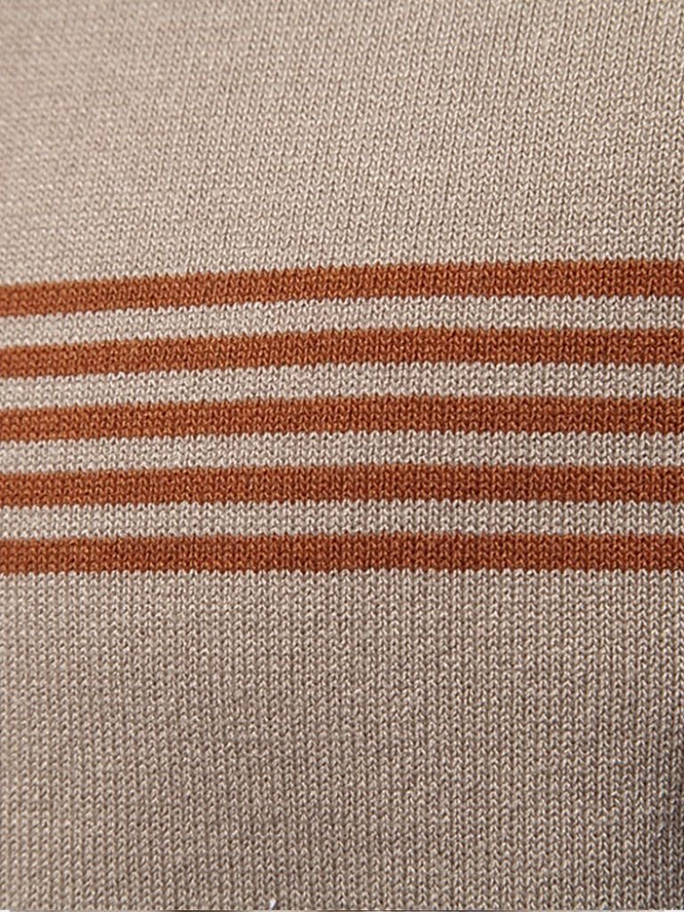 Edmund | Weißes Poloshirt mit Streifendetail