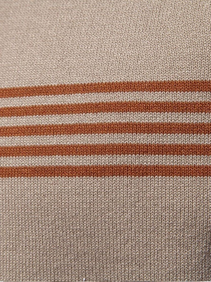 Edmund | Weißes Poloshirt mit Streifendetail