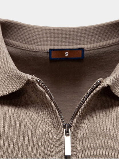 Edmund | Weißes Poloshirt mit Streifendetail