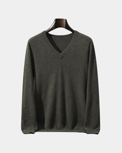 Edmund | Blauer Pullover mit V-Ausschnitt