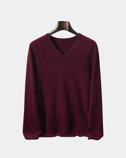 Edmund | Blauer Pullover mit V-Ausschnitt