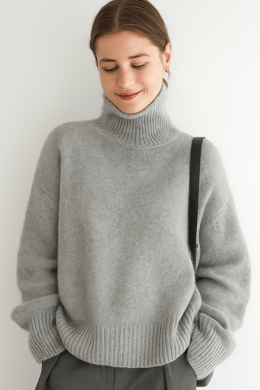 Emma | Oversize-Rollkragenpullover in Elfenbein