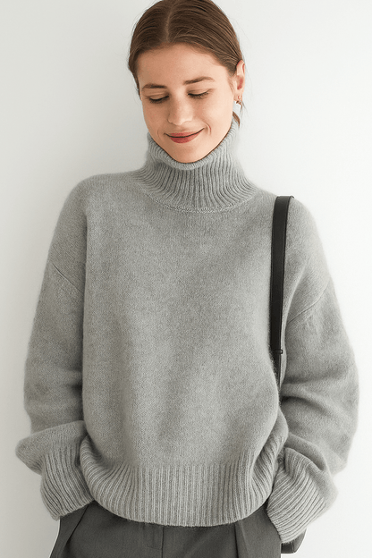 Emma | Oversize-Rollkragenpullover in Elfenbein