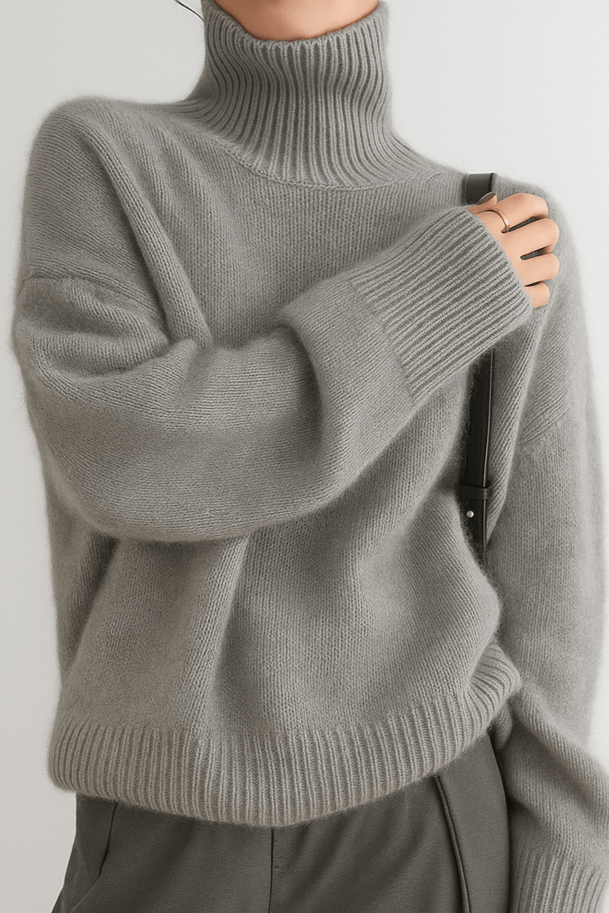 Emma | Oversize-Rollkragenpullover in Elfenbein