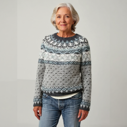Edith | Norwegerpullover in Hellgrau