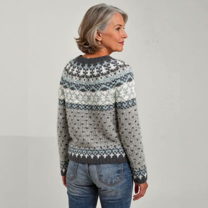 Edith | Norwegerpullover in Hellgrau