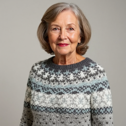 Edith | Norwegerpullover in Hellgrau