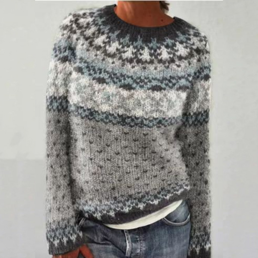 Edith | Norwegerpullover in Hellgrau