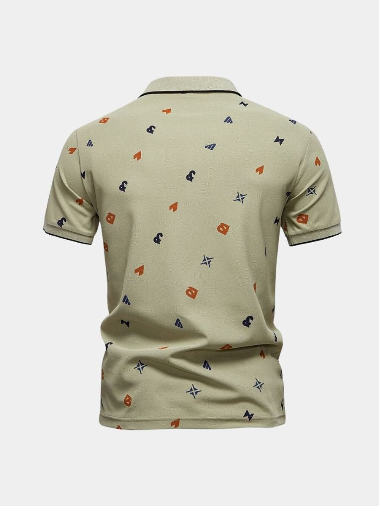 Emil | Weißes Poloshirt mit Print