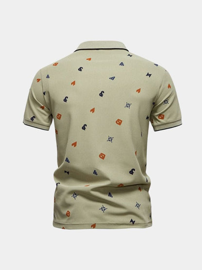 Emil | Weißes Poloshirt mit Print