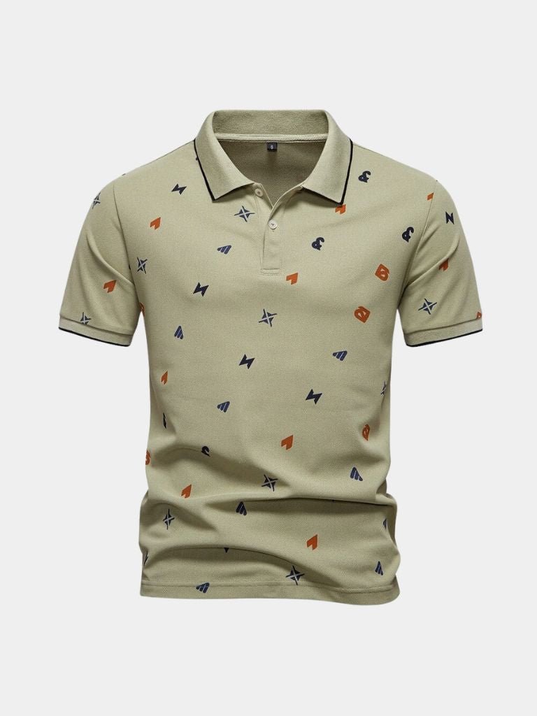 Emil | Weißes Poloshirt mit Print