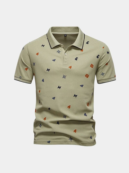 Emil | Weißes Poloshirt mit Print