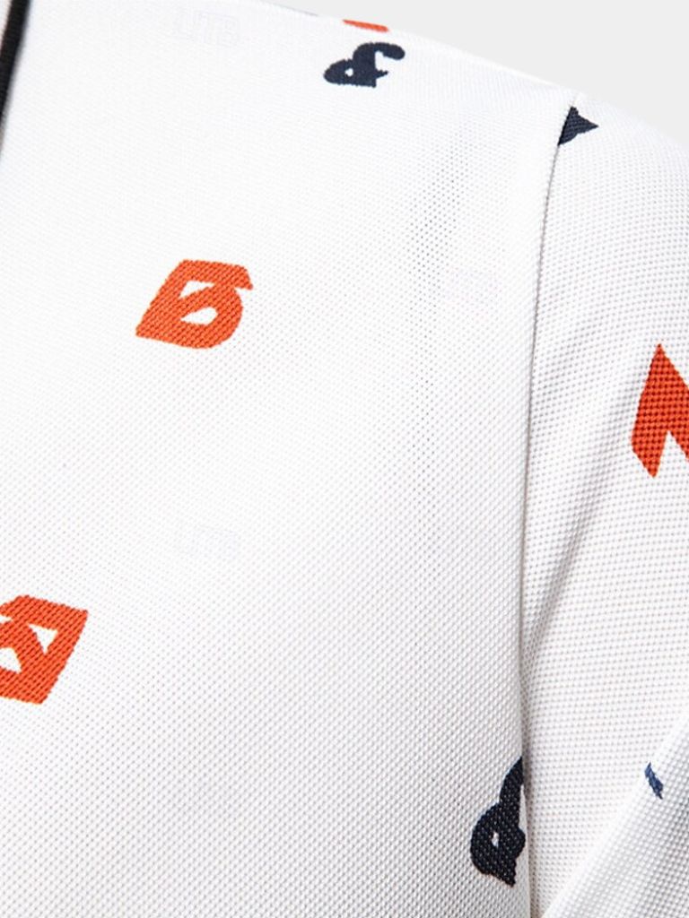 Emil | Weißes Poloshirt mit Print