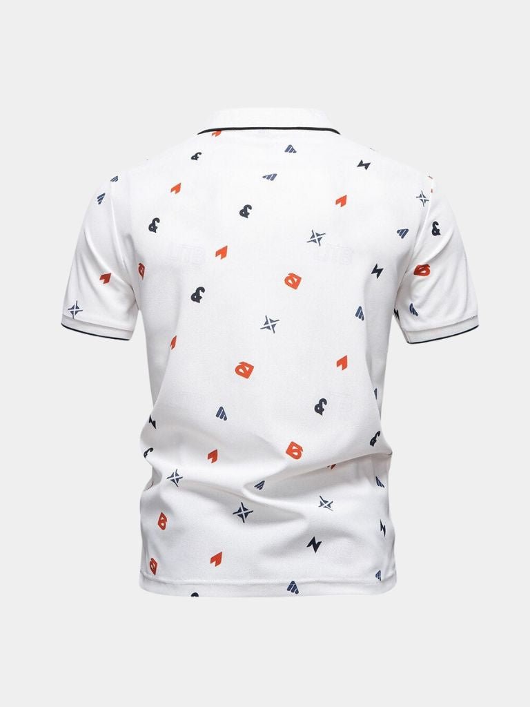Emil | Weißes Poloshirt mit Print