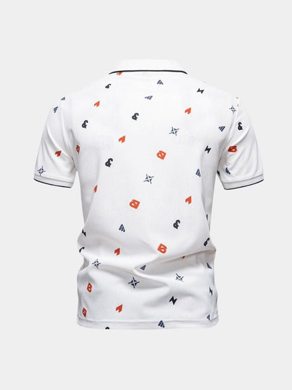 Emil | Weißes Poloshirt mit Print