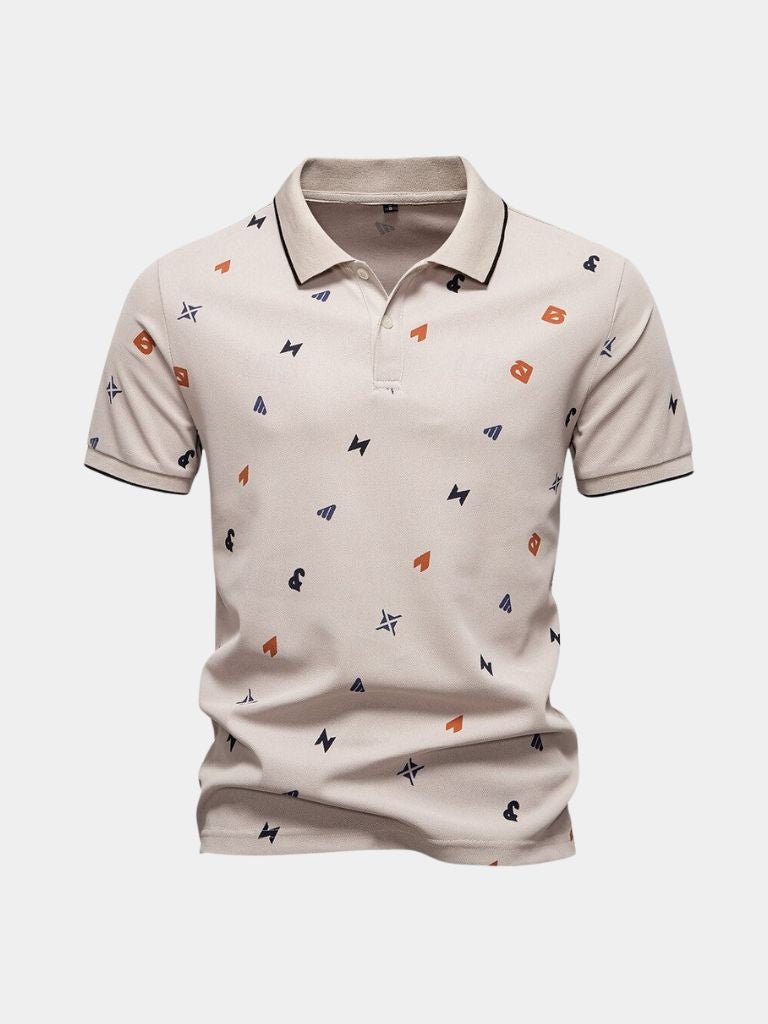 Emil | Weißes Poloshirt mit Print
