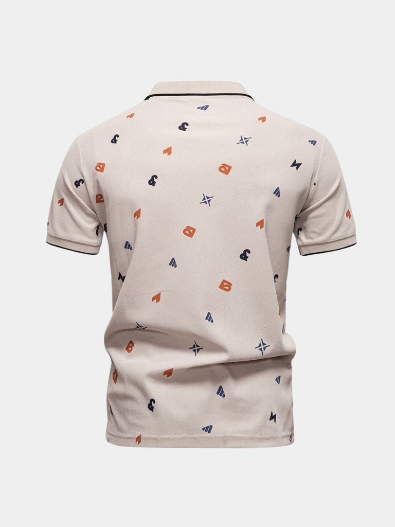 Emil | Weißes Poloshirt mit Print