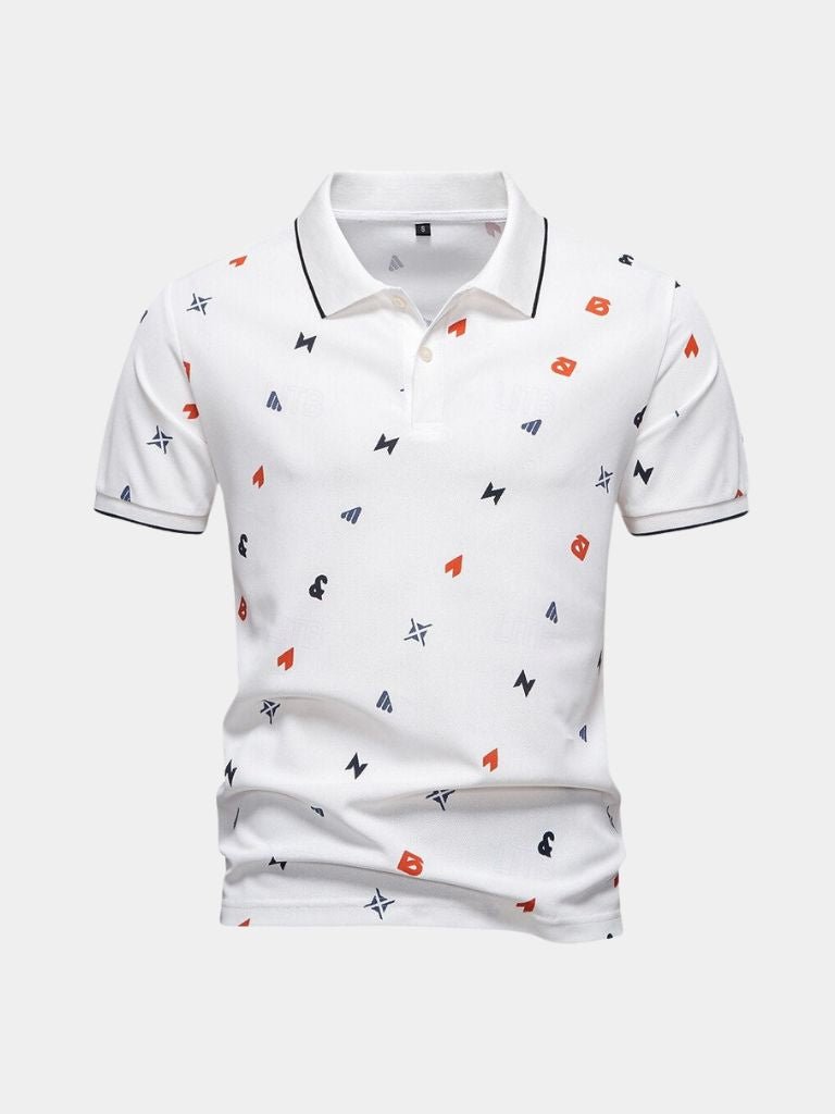 Emil | Weißes Poloshirt mit Print